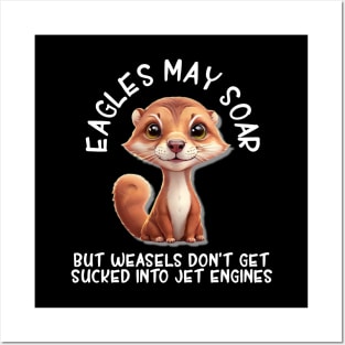 Cute Cartoon Weasel T-Shirt with Funny Saying Posters and Art